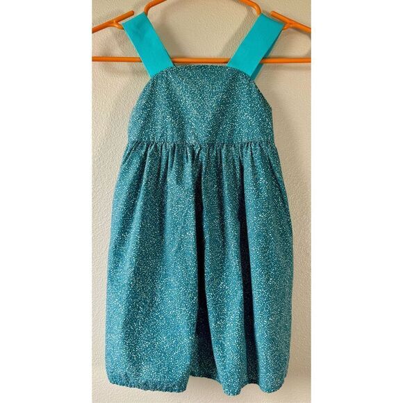 COS  Baby Girls Teal W/ Yellow Dots Romper Jumpsuit Wide Leg One Piece Size 1/2 - Picture 1 of 9